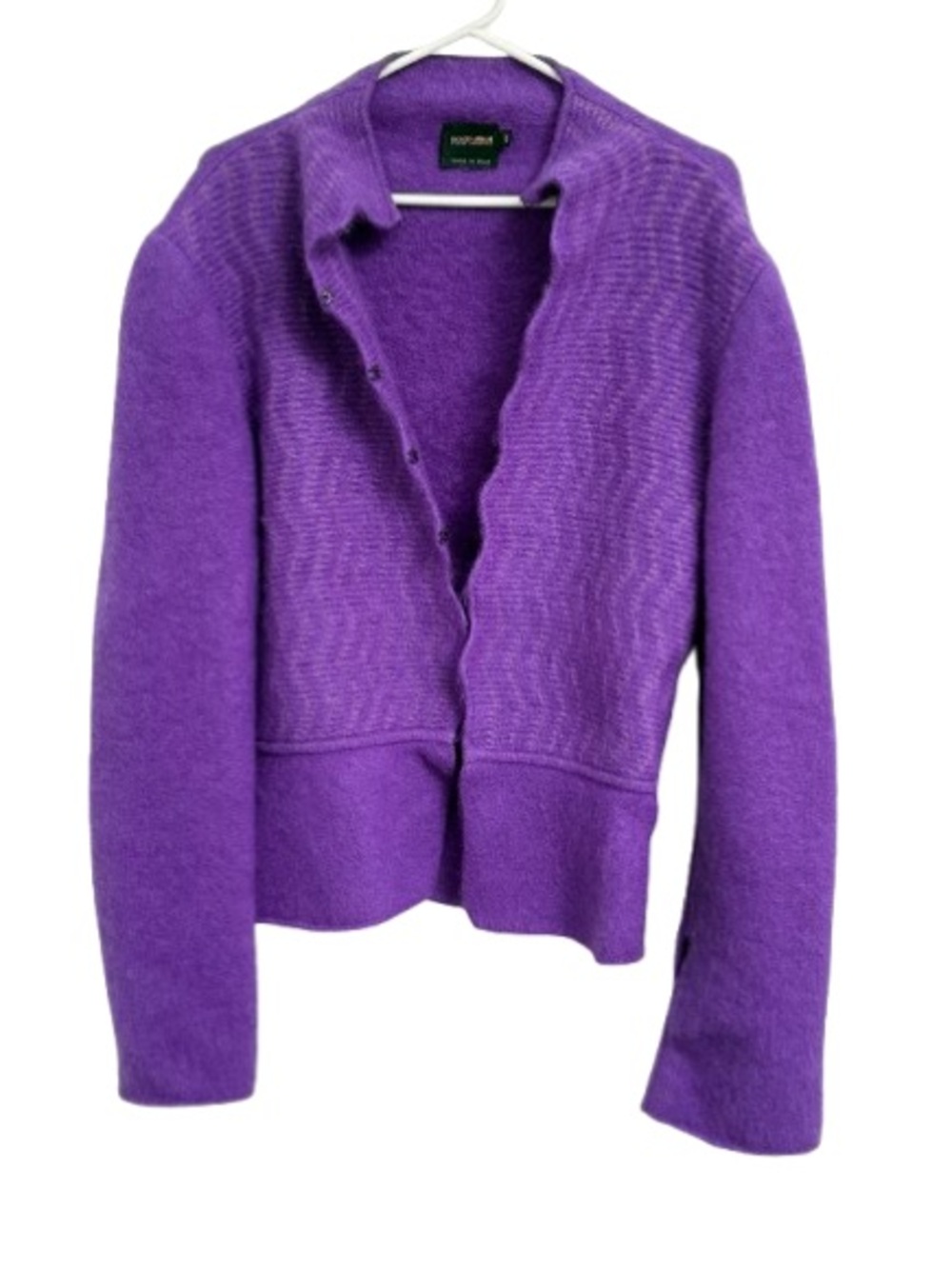 Giorgio Armani Vintage Purple Mohair Button-Front Cardigan